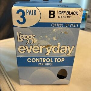 L'eggs Everyday Control Top Pantyhose - Off Black